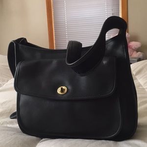 Vintage Coach Black Taft Crossbody. Never used.